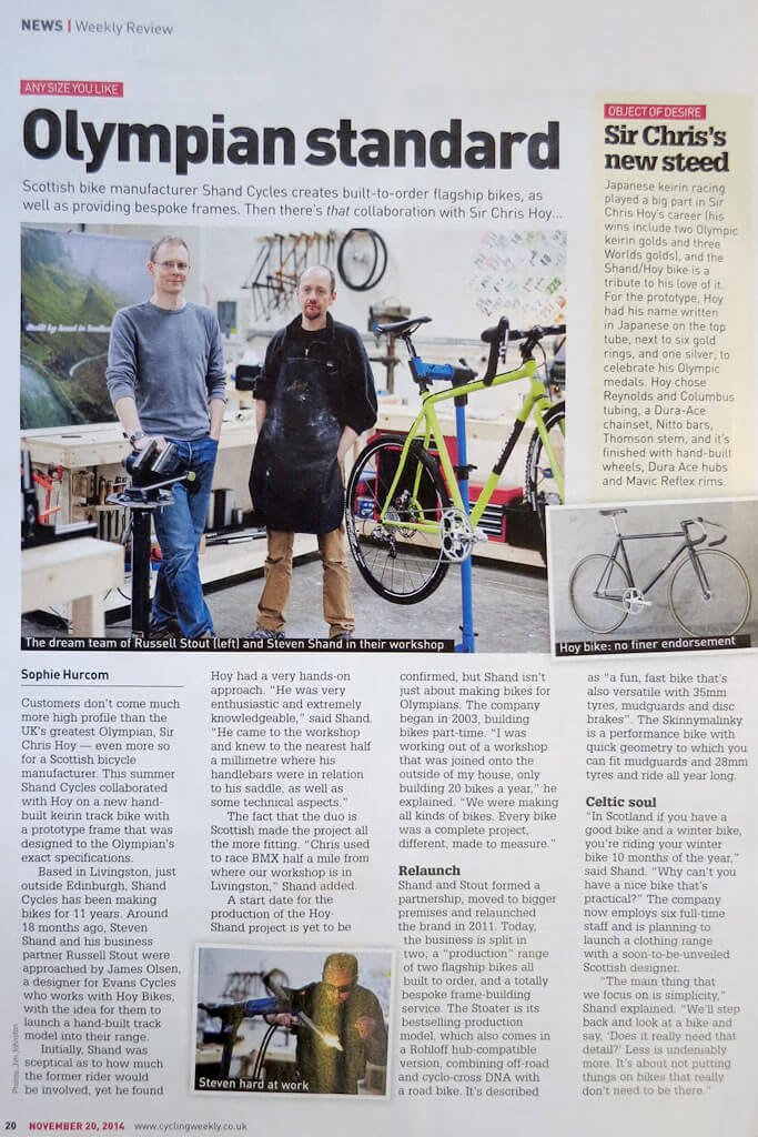 Cycling Weekly on Shand’s Collaboration with Chris Hoy featured image